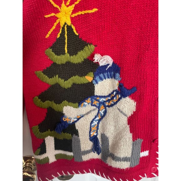 The Quacker Factory Holiday Christmas Cardigan Sweater Size S - Picture 3 of 9